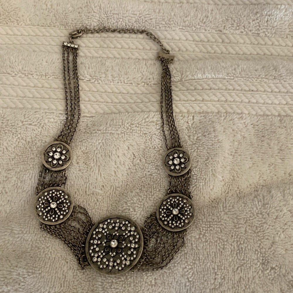 Spectacular crystal and silver necklace